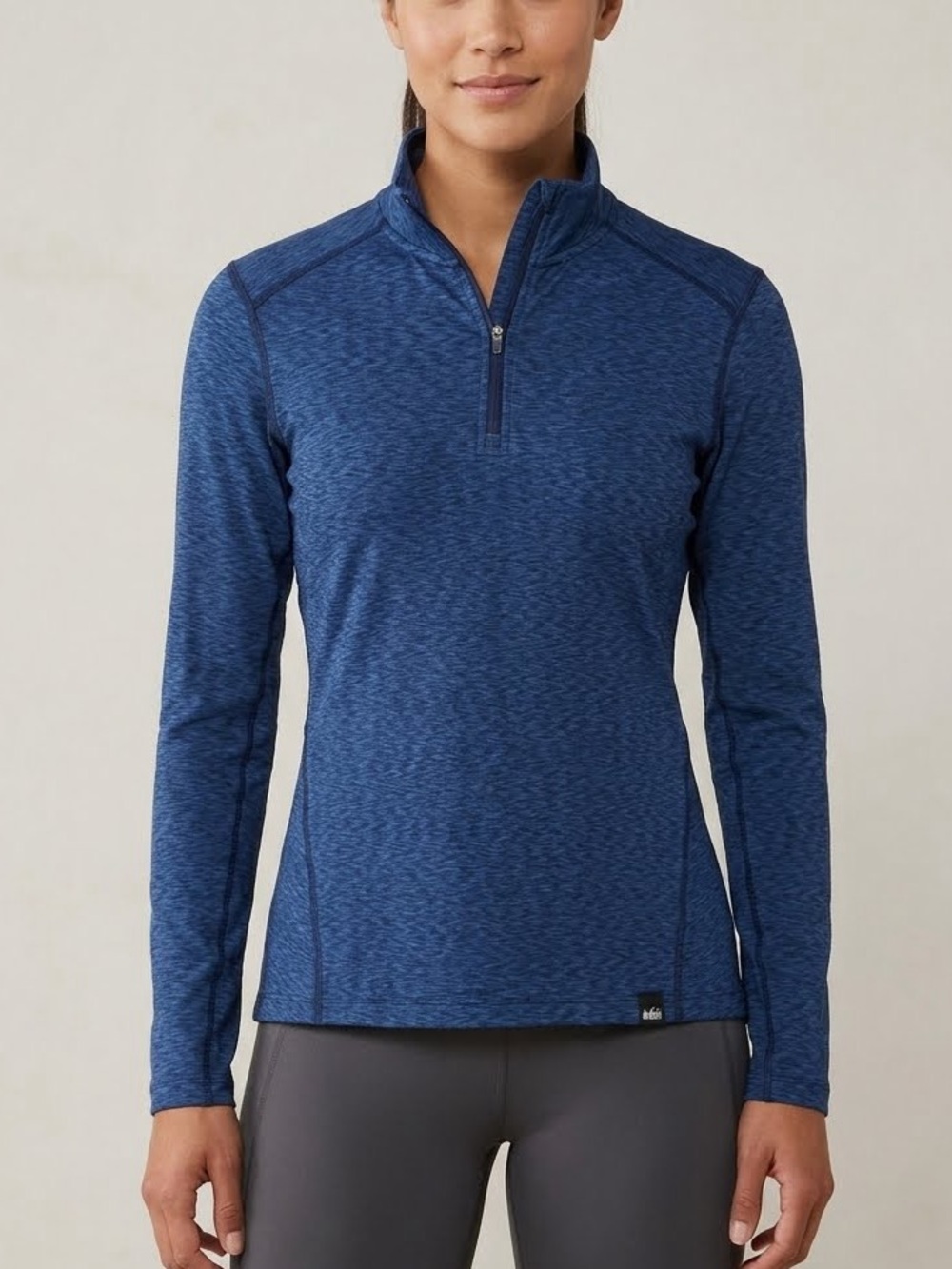 REI Co-op Women's Midweight Base Layer Half-Zip Top Mineral Water Heather S